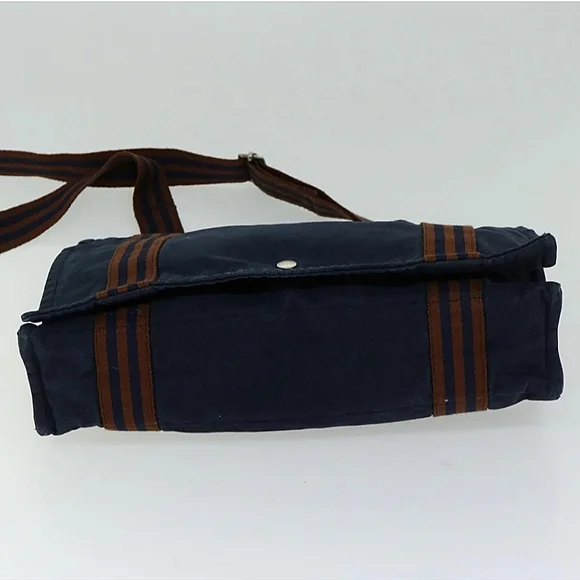 Hermes Navy Blue and Brown Canvas Messenger Bag - Picture 10 of 10
